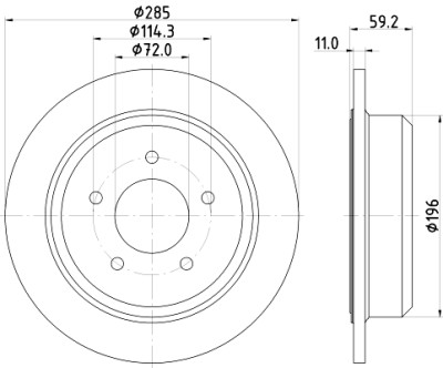 Disque de frein HELLA 8DD 355 114-801