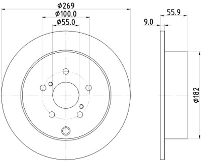 Disque de frein HELLA 8DD 355 114-891