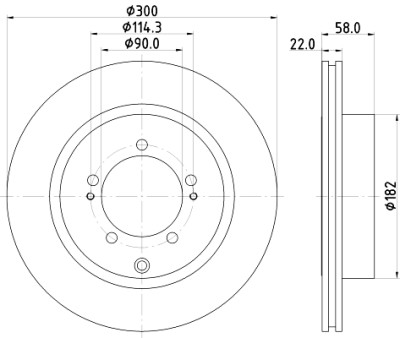 Disque de frein HELLA 8DD 355 114-911