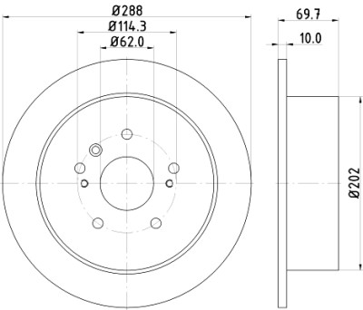 Disque de frein HELLA 8DD 355 114-991