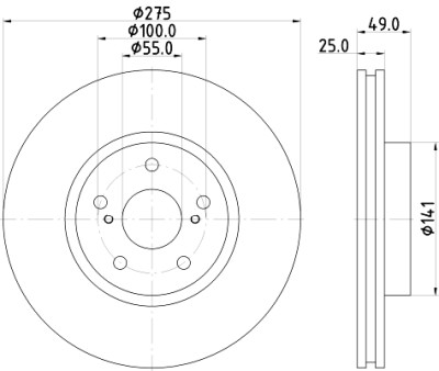 Disque de frein HELLA 8DD 355 115-081