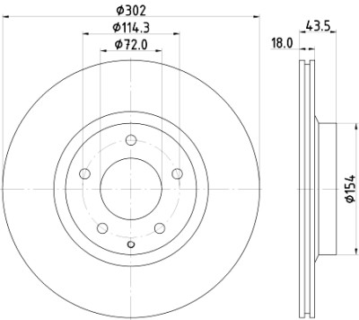 Disque de frein HELLA 8DD 355 115-211