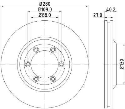 Disque de frein HELLA 8DD 355 115-231