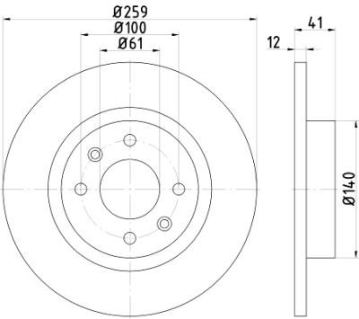 Disque de frein HELLA 8DD 355 115-271