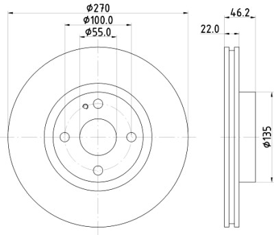 Disque de frein HELLA 8DD 355 115-361