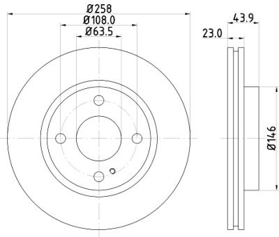 Disque de frein HELLA 8DD 355 115-371