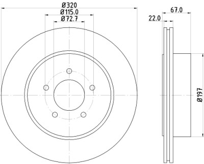 Disque de frein HELLA 8DD 355 115-481