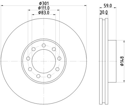 Disque de frein HELLA 8DD 355 115-531