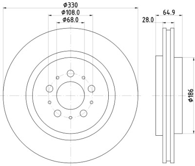 Disque de frein HELLA 8DD 355 115-601