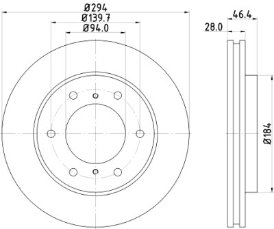 Disque de frein HELLA 8DD 355 115-731