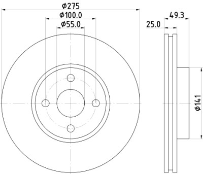 Disque de frein HELLA 8DD 355 115-741
