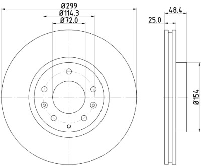 Disque de frein HELLA 8DD 355 115-771