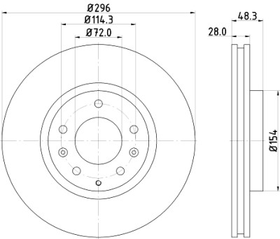 Disque de frein HELLA 8DD 355 115-781