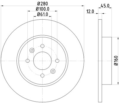 Disque de frein HELLA 8DD 355 115-811