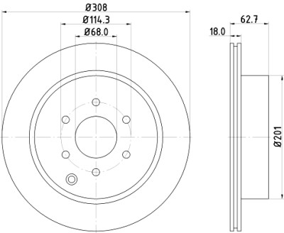 Jeu de disques de frein HELLA 8DD 355 115-851