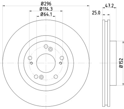 Disque de frein HELLA 8DD 355 116-101