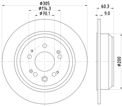 Disque de frein HELLA 8DD 355 116-111