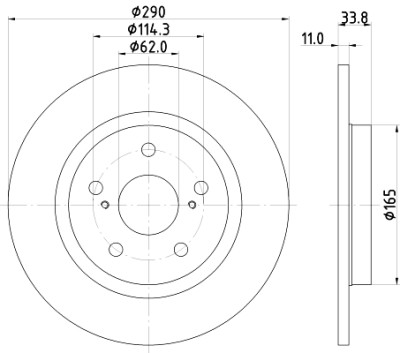 Disque de frein HELLA 8DD 355 116-121