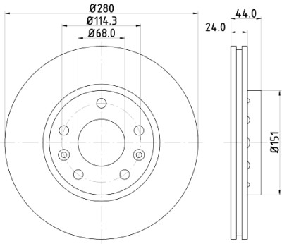Disque de frein HELLA 8DD 355 116-151