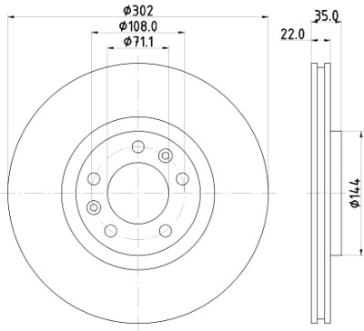 Disque de frein HELLA 8DD 355 116-231