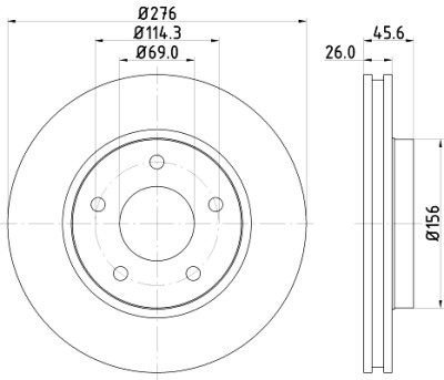 Disque de frein HELLA 8DD 355 116-241