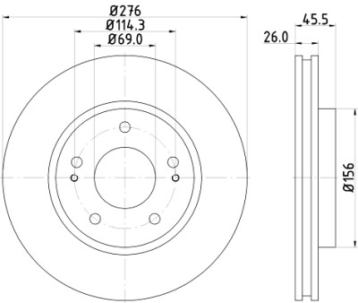 Disque de frein HELLA 8DD 355 116-311