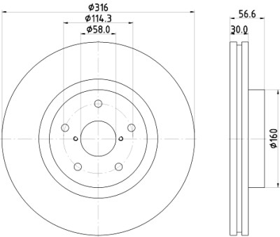 Disque de frein HELLA 8DD 355 116-361