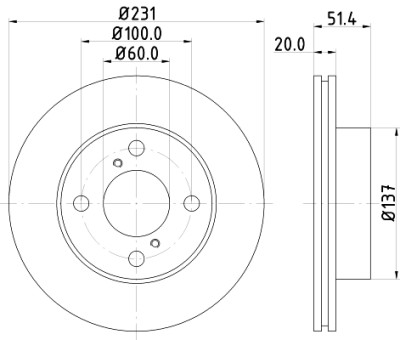 Disque de frein HELLA 8DD 355 116-501