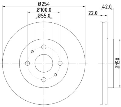 Disque de frein HELLA 8DD 355 116-541