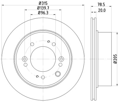 Disque de frein HELLA 8DD 355 116-571