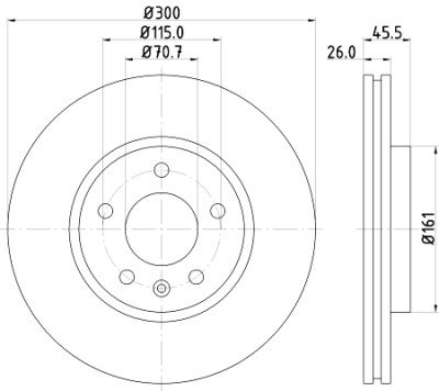 Disque de frein HELLA 8DD 355 116-591