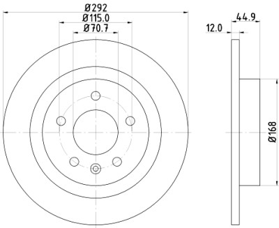 Disque de frein HELLA 8DD 355 116-601