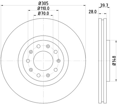 Disque de frein HELLA 8DD 355 116-631