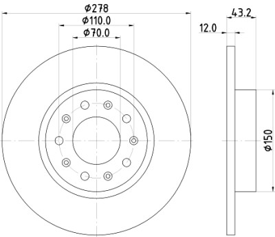 Disque de frein HELLA 8DD 355 116-671