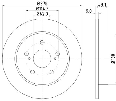 Disque de frein HELLA 8DD 355 116-791