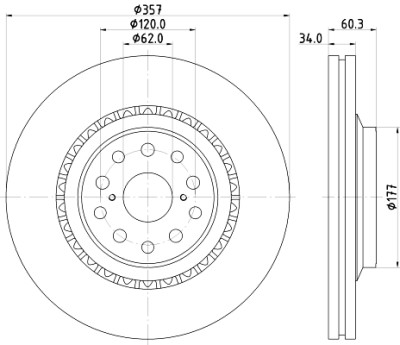 Disque de frein HELLA 8DD 355 116-921