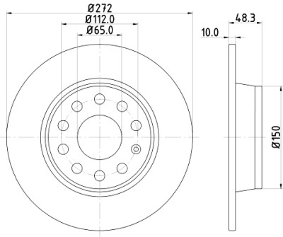 Disque de frein HELLA 8DD 355 116-971