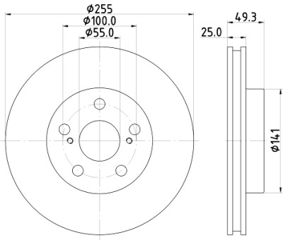 Disque de frein HELLA 8DD 355 116-981