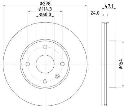 Disque de frein HELLA 8DD 355 117-061