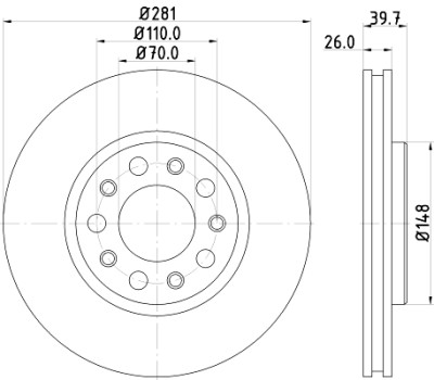 Disque de frein HELLA 8DD 355 117-231