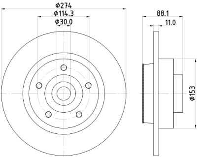 Disque de frein HELLA 8DD 355 117-351