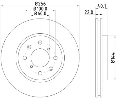 Disque de frein HELLA 8DD 355 117-371