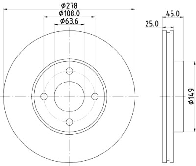 Disque de frein HELLA 8DD 355 117-711