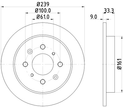 Disque de frein HELLA 8DD 355 117-871