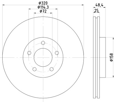 Disque de frein HELLA 8DD 355 117-891