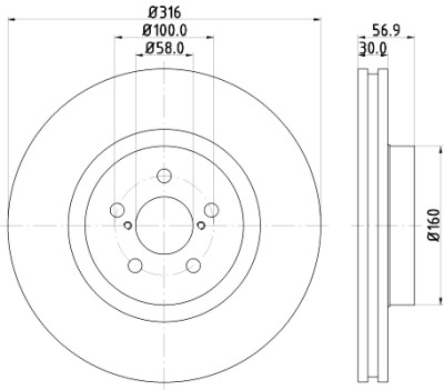 Disque de frein HELLA 8DD 355 117-921
