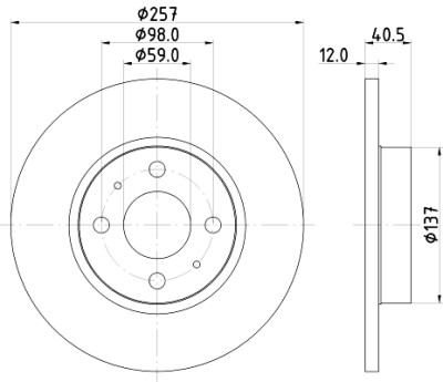 Disque de frein HELLA 8DD 355 117-931
