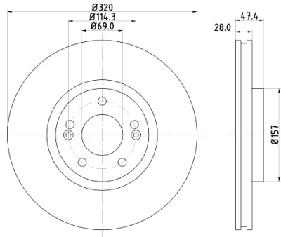Disque de frein HELLA 8DD 355 117-971