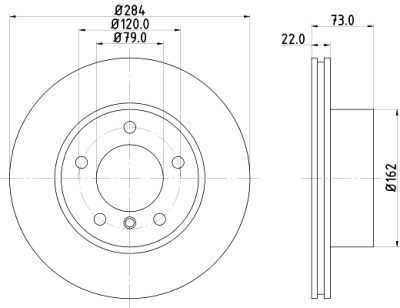 Disque de frein HELLA 8DD 355 118-031