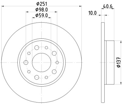 Disque de frein HELLA 8DD 355 118-071